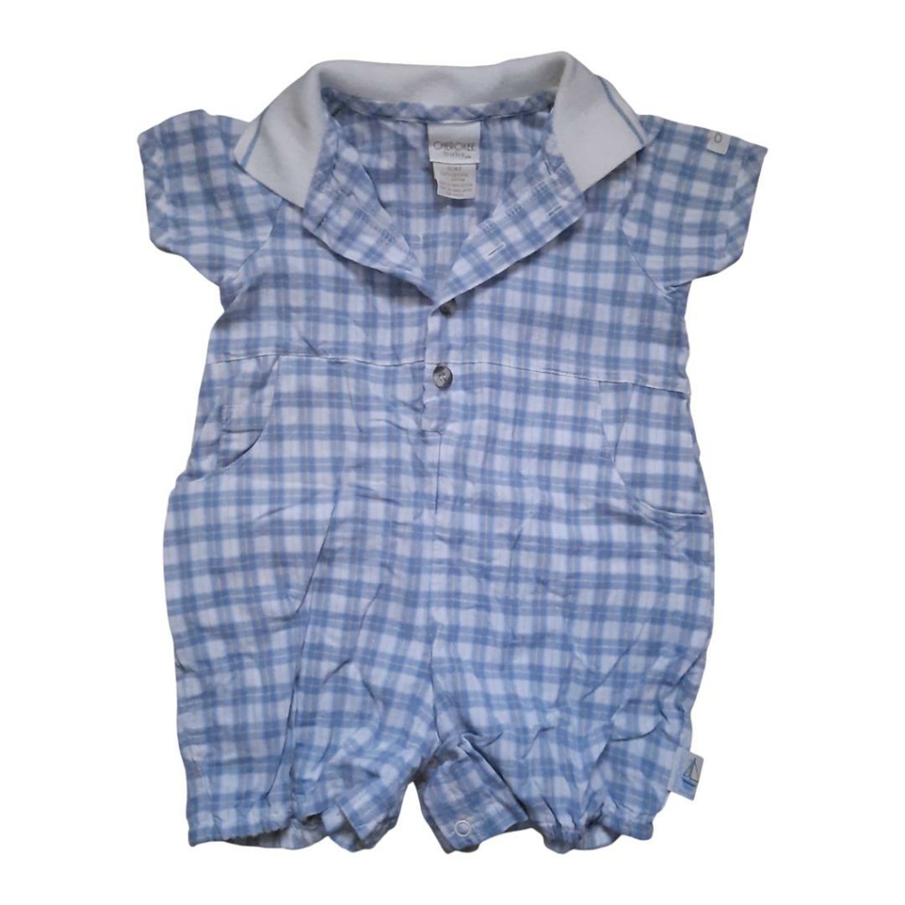 Vintage Cherokee Plaid collared romper